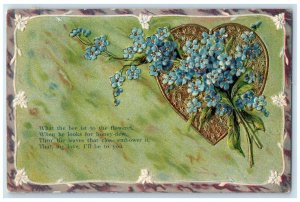 c1910's Heart Pansies Flowers Hand Cancel RFD Clinton MO Embossed DPO Postcard