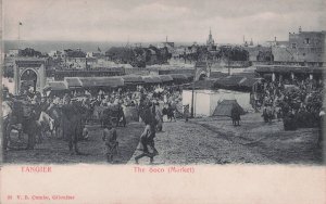 Chaos at Tangier Soco Market Middle East Algeria Old Postcard