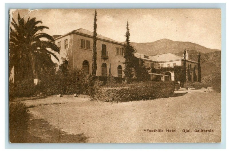 C.1910 Foot Hills Hotel Ojai, CA Photo Postcard F96