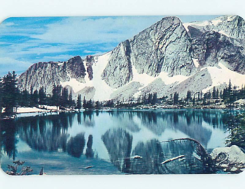 Unused Pre-1980 LAKE SCENE Mirror Lake - Near Laramie & Rawlins Wyoming WY F3210