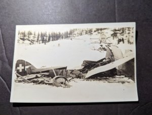 Mint Aviation RPPC Postcard Plane Crash Swiss Plane 413 Switzerland