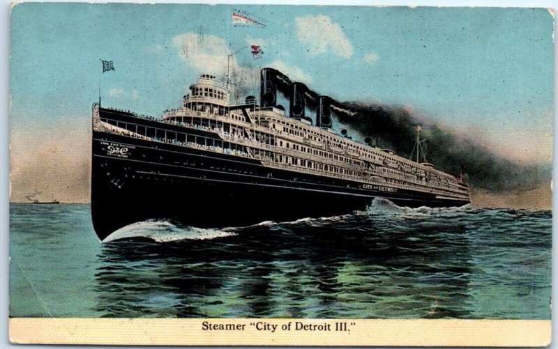 Postcard - Steamer City of Detroit III.