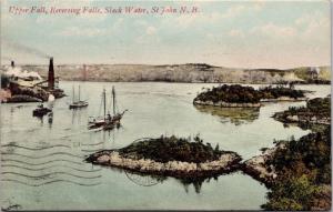 Upper Falls Reversing Falls Slack Water St. John NB New Brunswick Postcard E31 