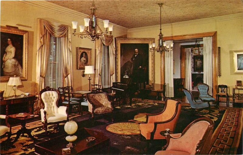 Rutherford B. Hayes Residence Fremont Ohio Spiegel Grove Postcard Drawing Room