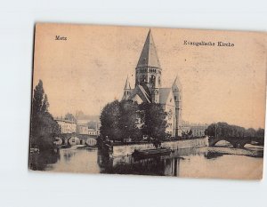 Postcard Evangelische Kirche, Metz, France