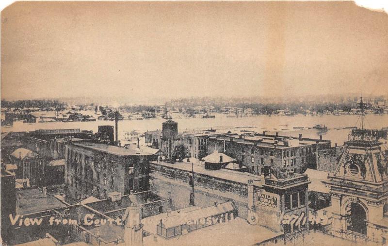 D75/ Zanesville Ohio Postcard 1913 Court House Flood Disaster River