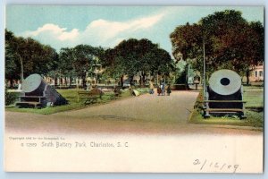 Charleston South Carolina SC Postcard South Battery Park c1905 Vintage Antique