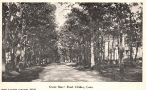 Vintage Postcard Grove Beach Road Clinton Connecticut CT Lovell A. Carter Pub.
