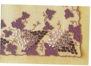 Art Card Grape Cluster Needle Work Marghab Linen Collection South Dakota Art