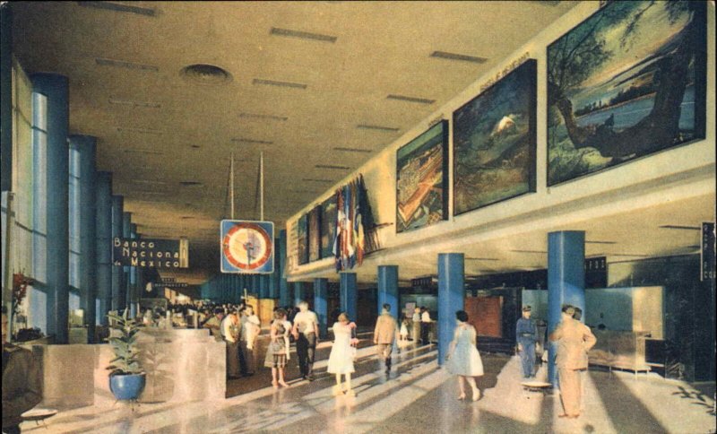 Mexico City Mexico MEX Aeropuerto Central Airport Interior Vintage Postcard 