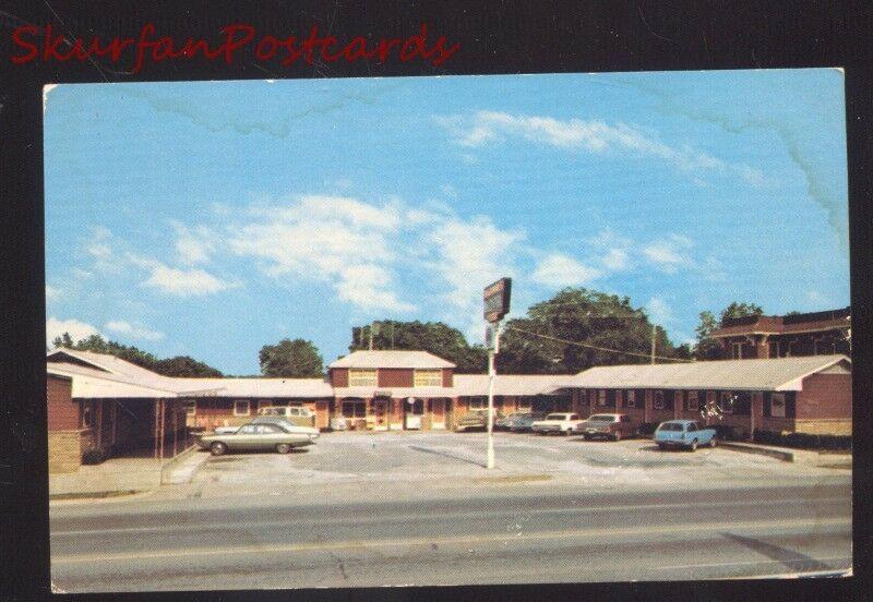 BRISTOW OKLAHOMA ROUTE 66 MOTEL 1960's CARS OLD ADVERTISING POSTCARD