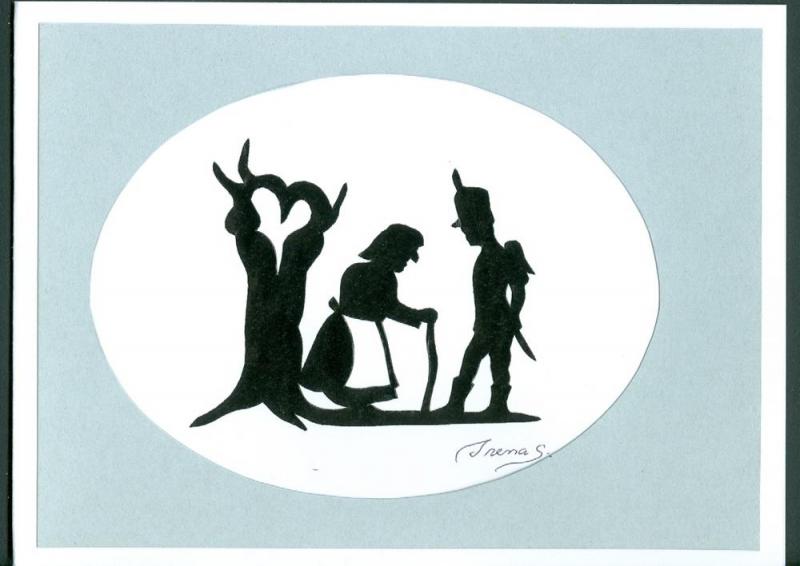 Denmark. 1 Card. Original  Paper Cut. H.C. Andersen. Motif.