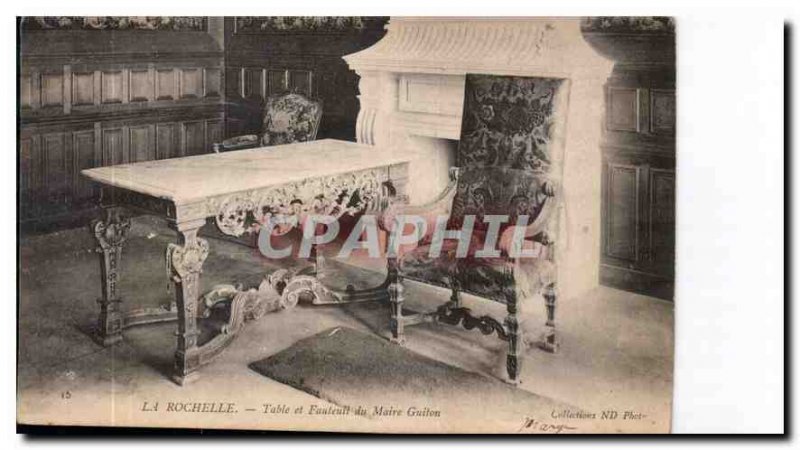 Old Postcard La Rochelle table and chair Marie Guilon