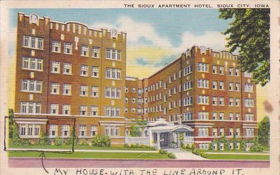 Iowa Sioux City The Sioux Apartment Hotel 1943