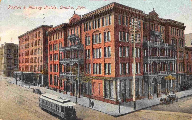 Paxton & Murray Hotels Omaha Nebraska 1912 postcard