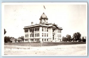 Forsythe Montana MT Postcard RPPC Photo Rosebud County Courthouse Building 1919