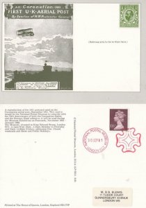 First Aerial Post National Museum Reproduction 1st Day Cover Stamp Postcard