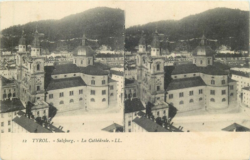 Postcard Stereographic image Austria Tirol peisage Salzburg