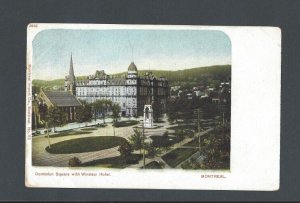 Ca 1898 Post Card Montreal Can Dominion Sq & Windsor Hotel On Pvt Mailing Card