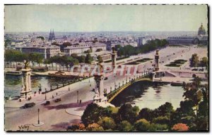 Old Postcard Paris Alexandre III bridge and the Invalides & # 39esplanade