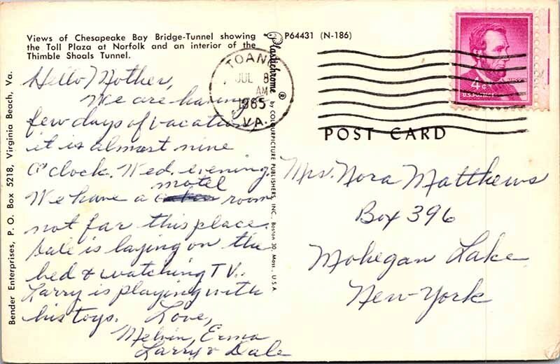 Postcard HIGHWAY SCENE Norfolk Virginia VA AN3921