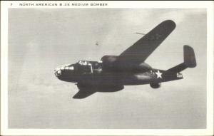 US WWII Era B-25 Medium Bomber Airplane Postcard