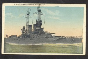 U.S. NAVY BATTLESHIP USS SUPERDREADNAUGHT ARKANSAS VINTAGE POSTCARD