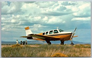 Wichita Kansas 1960s Postcard Beechcraft Bonanza A36 Aircraft