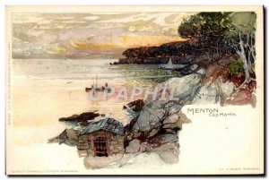 Old Postcard Illustrator Menton Cap Martin