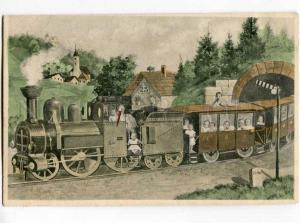 251256 MULTIPLE BABIES & Stork in TRAIN Vintage COLLAGE PC 