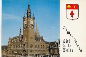 BF12824 armentieres nord l hotel de ville france front/back image