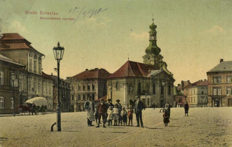 czech, MLADÁ BOLESLAV, Novoměstské Náměstí, Market Place (1910) Stamp