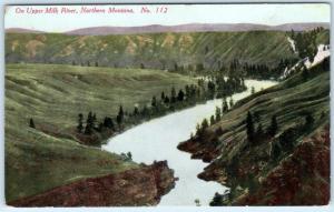 NORTHERN MONTANA, MT    Birdseye  UPPER MILK RIVER   ca 1910s  Postcard