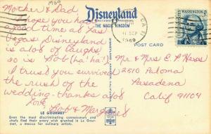 Amusement Anaheim California Disneyland Postcard Le Gourmet interior 1491