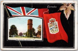 Water Works Park Amherstburg Ontario ON ONT Canada Patriotic 1910 Postcard D96