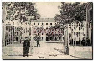 Old Postcard Chatellerault Barracks Laage The front Miliaria