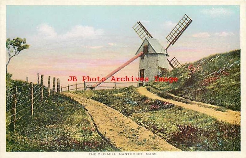 MA, Nantucket, Massachusetts, Windmill,Marshall Gardiner by Detroit Pub No 80886 