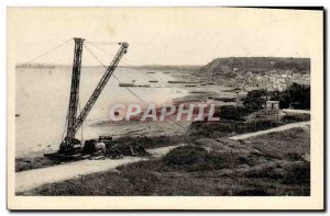 Old Postcard Arromanches panoramic view of the beach