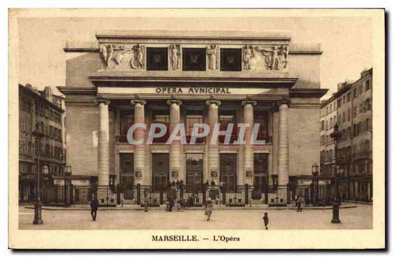 Old Postcard Marseille Opera