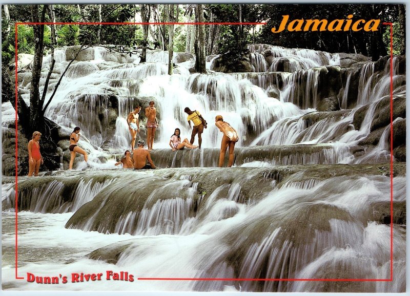 c1970s Ocho Rios, Jamaica Dunn's River Falls Jumbo Postcard Tourist Cascade N3