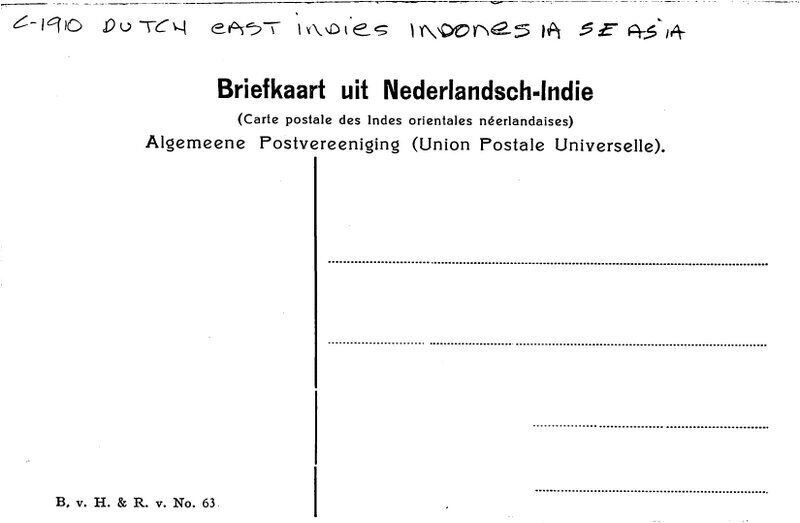 Asia Indonesia SE Postcard C-1910 Dutch West Indies Hotel Belle Vue 22-8286 