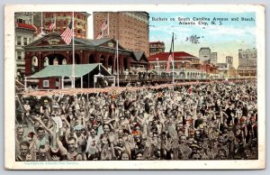 1928 Bathers South Carolina Beach Atlantic City New Jersey NJ Posted Postcard