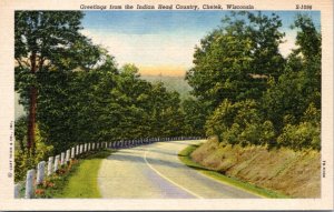 Postcard WI Chetek - scenic road