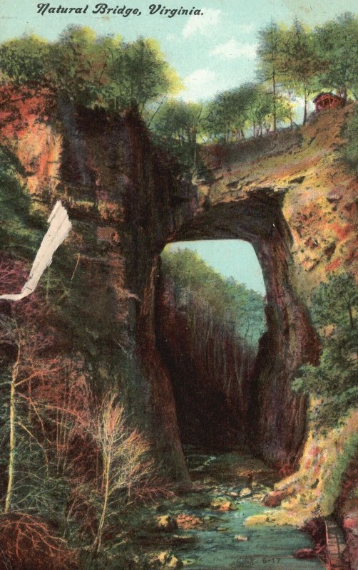 Vintage Postcard Natural Bridge Rockbridge County Geological Formation Virginia