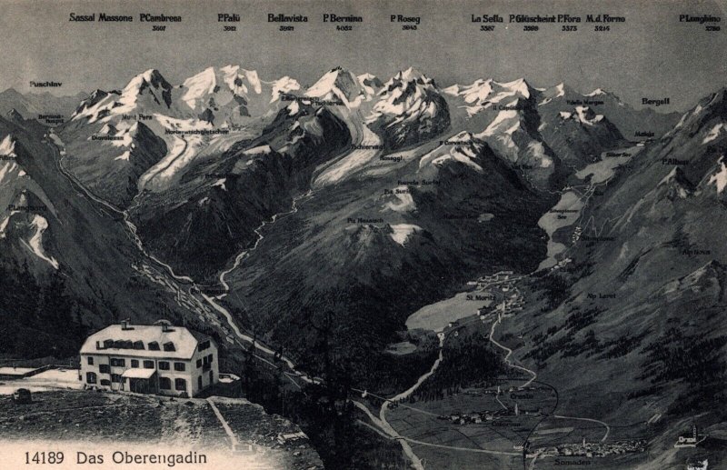 Switzerland Das Oberengadin Vintage Postcard 09.91
