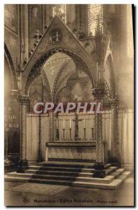 Old Postcard Maredsous Abbey Church altar Maitre