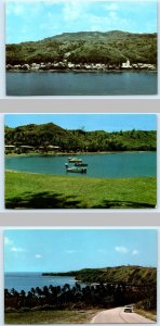 3 Postcards UMATAC, GUAM ~ Magellan's Landing VILLAGE Highway c1970s