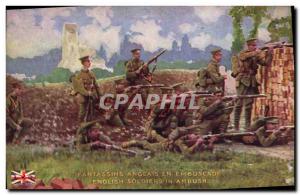 Postcard Old English Army Infantrymen in ambush