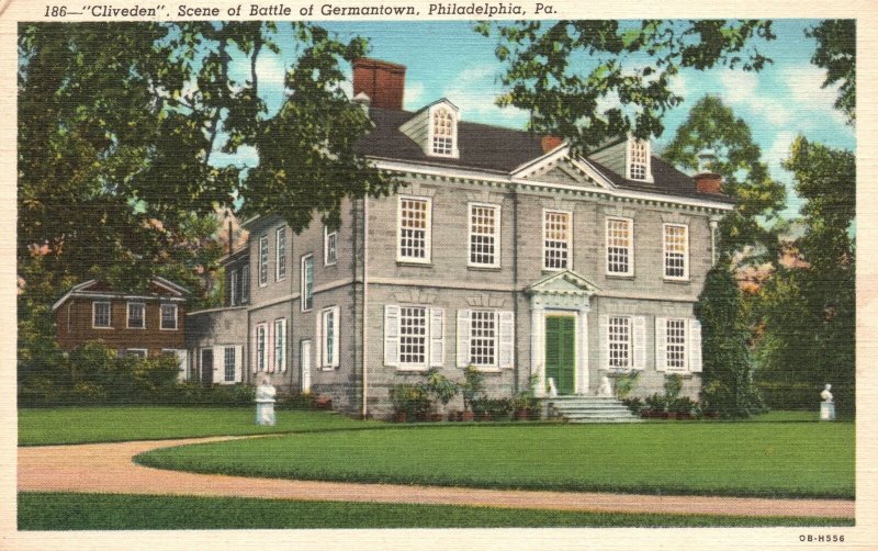 Philadelphia Pennsylvania, Cliveden Scene Of Battle Germantown Vintage Postcard