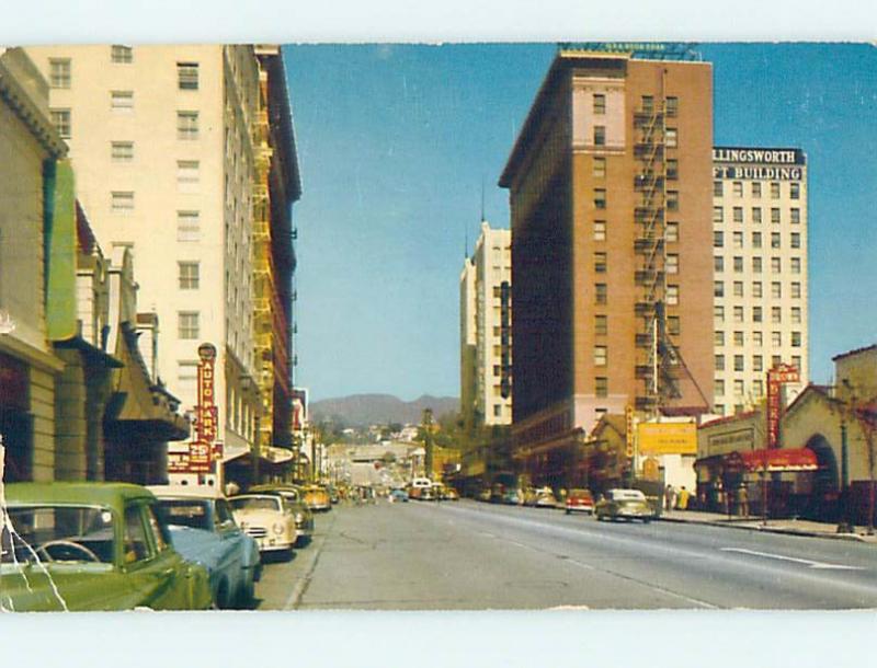 Bent Pre-1980 SHOPS ALONG STREET Hollywood - Los Angeles California CA hJ6455